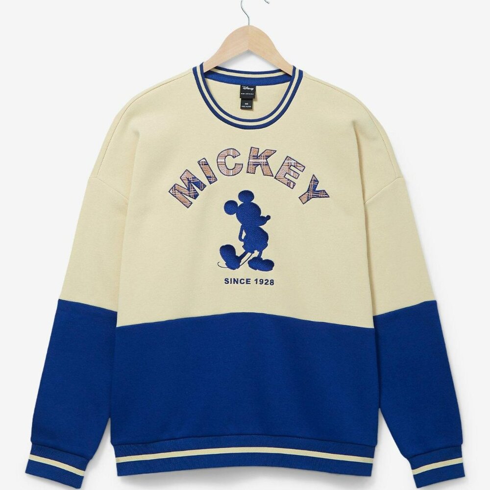 Disney Mickey Mouse Panel Crewneck Sweatshirt – BoxLunch Exclusive – Unisex– Sm